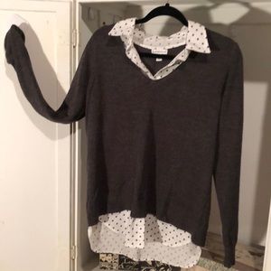 Layered blouse and sweater